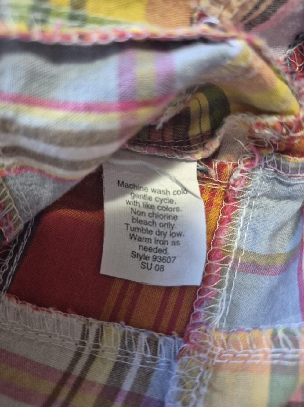 J Crew Vintage Summer 2008 Madra Plaid Patchwork Size 2 - Picture 6 of 7
